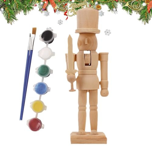 Paint your own wooden nutcracker soldiers – paintable Christmas figurines of nutcracker, unfinished wooden nutcracker with personal, adults, ages, friends unlock your ar