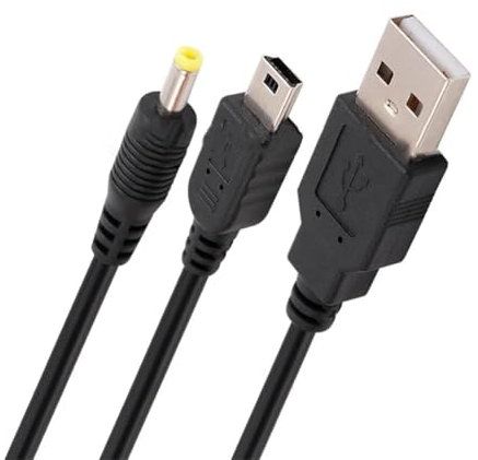 Gamer Gear 2 in 1 Data & Charger Cable Compatible with PSP - For PSP 1000, 2000, 3000 Models, USB Power Cord Replacement