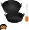 THXFUNAREA Paquet de 2 Moule Silicone Air Fryer,Plat pour air fryer pour Friteuse à Air de 8 Pouces Sont Réutilisables Plat Air Fryer,Accessoires Air Fryer pour COSOR,Ninj,Towe,avec pinceau patisserie