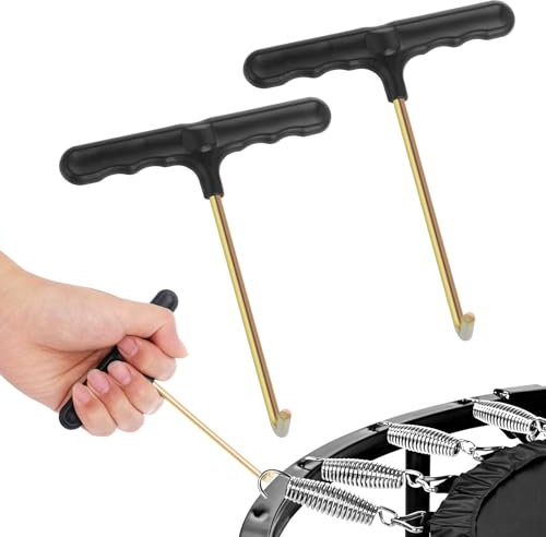 2 Stück Federspanner Trampolin T Haken,Metall Federspanner,Robustheit Federhaken,Trampolin Ersatzteile für Fahrräder Trampoline Motorräder Motorrad Werkzeug