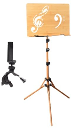 kowaku Holz Notenständer für Klavier, Klappbar Und Höhenverstellbar, mit Telefonclip