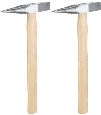 Fuhjythy 2 Pcs 9 Oz Welding Chipping Hammer Steel Tack-Hammer Electrician's Hammer with Wooden Handle for Removing Repairing