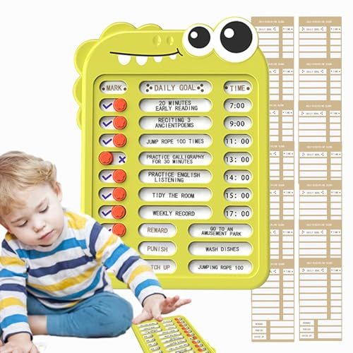 Chore Checklist Whiteboard – Aufgabendiagramm für Erwachsene | Selbstdisziplin Check-in-Board mit Checklisten-Schieber – Entwickeln Sie gute Gewohnheiten und Mädchen Planungshilfer