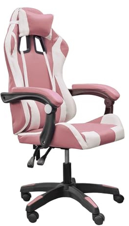 DASCK - Silla Gaming Rosa Ergonómica Reclinable con Cojín Lumbar y Cervical | Altura Ajustable 200kg | Oficina y Juego