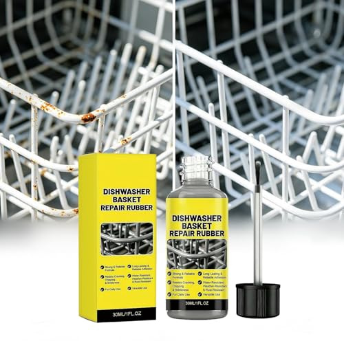 Dishwasher Rack Repair Coating, White/Grey Dishwasher Rack Repair Kit, 30ML/1 FL.OZ Dishwashers Basket Repairs Liquid, Insulation and Waterproof, High and Low Temperature Resistant