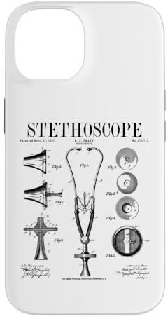 Hülle für iPhone 14 Stethoskop Old Vintage Patent Zeichnung Druck Arzt Krankenschwester
