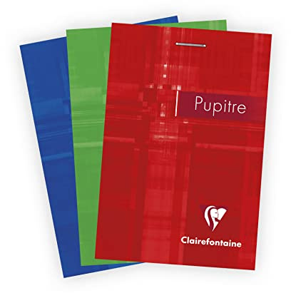 Clairefontaine 6552C - Notizblock Pupitre (DIN A7, 7,4 x 10,5 cm, kariert, 80 Blatt) 1 Stück farbig sortiert