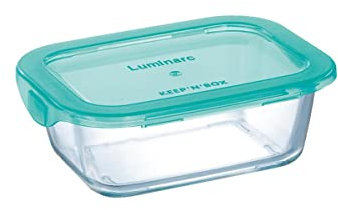 Luminarc RECIP RECT C/T 38 CL KEEP'N Lagon Lum, Transparente y Verde, 38cl