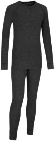 Maier Sports Kim, Kinder Wäsche-Set, Hochwertiges Wäsche-Set für kalte Wintertage beim Skifahren oder eisige Wandertouren, dryprotec Technologie, Atmungsaktiv, Schwarz, 152