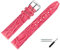 MARBURGER Uhrenarmband 18mm Leder Pink Silber Kroko (Caiman) Prägung Mit Naht - Montage Set 5291844000120