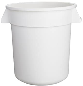 Vogue Round Container Bin White - 398mm 38Ltr | Generous 398mm diameter commercial food-safe storage, structured to stack securely and optimize space in busy kitchens.