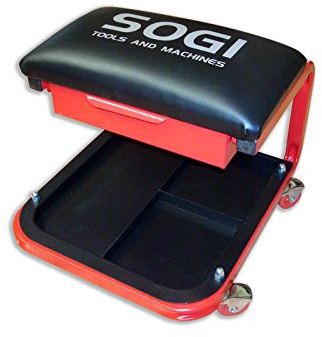 Sogi X4-01 Werkstatthocker mit Rollen und Werkzeugfach