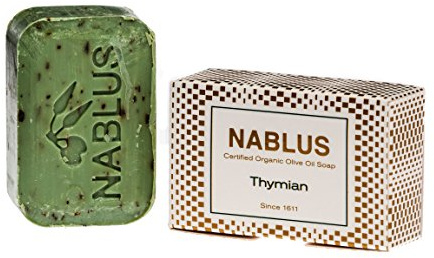 Nablus Soap – Nablus Seife mit Olivenöl Thymian, ideal für empfindliche Haut, enthält kein Palmöl, hypoallergen, 100 g