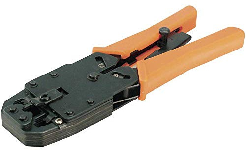 LogiLink Professional (WZ0003 Universal Crimpzange (8P8C-RJ45, 6P6C-RJ12, 6P4C-RJ11, 4P4C, 4P2C, DEC) mit Kabelschneider und HQ Abisolierer und Klingenschutz