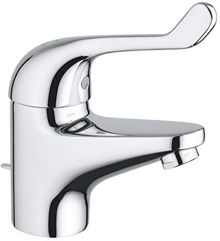Grohe Euroeco Spezial Waschtisch Einhebelmischer, mit Ablauf-Garnitur, 120 mm, verchromt 32788000 Silber