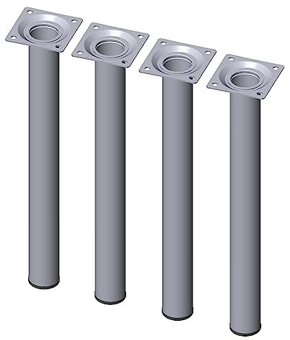 Element System 18133-00346 Möbelfuß rund – Stahlrohrfuß, ideal als Tischbein für die Gestaltung individueller Möbelstücke – Ø 30 mm, Chrom, Länge 300 mm, 4 Stück