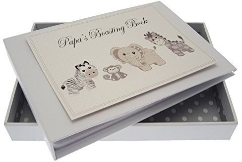 White Cotton Cards Papa's Boasting Book Silberspielzeug kleines Album