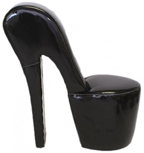 Casa Padrino High Heel Sessel Schwarz Lack Luxus Design - Designer Sessel - Club Möbel - Schuh Stuhl Sessel