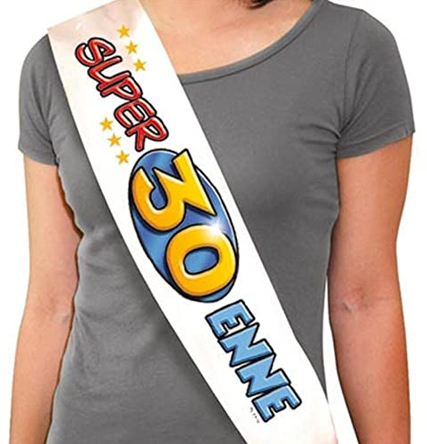 Fascia compleanno 30 anni con scritta super 30 enne, 1pz.