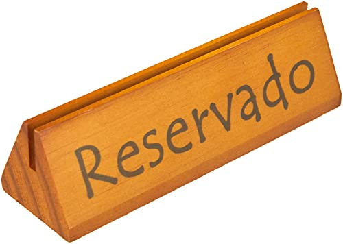 García de Pou Letreros de Mesa Reservado/Reserved, Madera, Natural, 15 x 4.4 x 4.4 cm, 10 Unidades