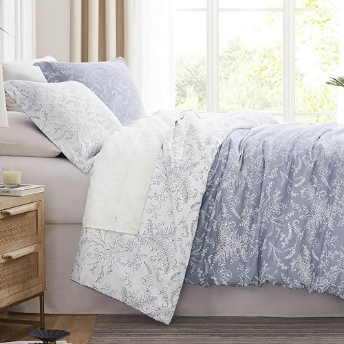 Southshore Fine Living Floral King/California King Duvet Cover Set Blue