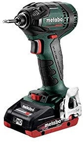 METABO 602396800 - Atornillador de impacto sin escobillas a bateria 18V / 2x LiHD 4,0 Ah Li-Ion SSD 18 LTX 200 BL 1/4 con maletín