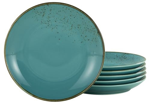 CreaTable 27 cm, Water, 22040, Serie Nature Collection, 6-teiliges Geschirrset, Speiseteller aus Steinzeug, spülmaschinen-und mikrowellengeeignet, Qualitätsproduktion