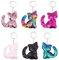 TOYANDONA Pailletten Katze Schlüsselbund 6Pcs Pailletten Schlüsselbund Katze Schlüsselbund Schlüsselring Tasche Geldbörse Charms Anhänger Katze Schlüsselbund