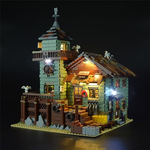 GEAMENT Bausteine Licht-Set für Alter Angelladen (Ideas Old Fishing Store) Bausteine Modell Kompatibel mit Lego 21310 (Modell-Set Nicht enthalten)