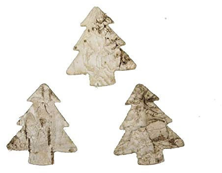 RiloStore 100 STK Birkenrinde Tannenbäume 2,5cm Deko Bäume Birke Rinde Holzbäume Weihnachtsdeko Basteln Adventskränze