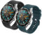 2Pack Correa Compatible con Huawei Watch GT2 46mm/Watch GT 46mm/Watch GT Active/Watch 2 Pro/Honor Watch Magic/Galaxy Watch 46mm/Gear S3/Gear 2,22mm Silicona Correa de Repuesto Pulsera,Negro+Verde