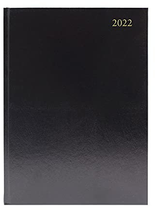 Schreibtischkalender 1 Tag pro Seite Termine A5 schwarz 2022