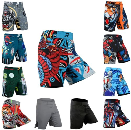 Roar Kids Mixed Martial Arts MMA Shorts BJJ Cross Training Gym Boxing Grappling Kickboxing Muay Thai Workout Shorts (Y-XLarge, Dragon)