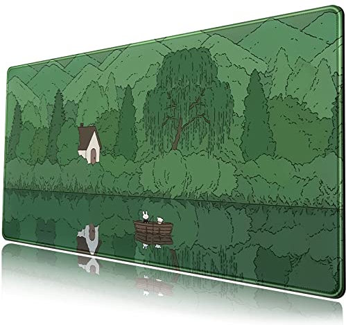 Niedliche Schreibtischunterlage im Kawaii-Anime-Cartoon-Design, groß, XXL, erweitertes Gaming-Mauspad, Desktop-Mauspad, Bär, Hase, Laptop-Tastatur, Mauspad, Schreibtischunterlage, 80 x 40 cm