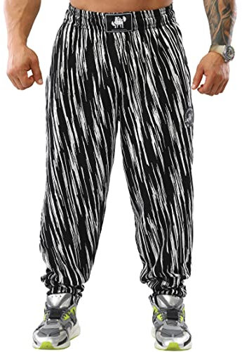 Men's Baggy Sweatpants, Loose Fit Gym Workout Pants with Pockets, Whiteclaw, X-Large