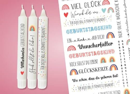 Kerzen Tattoofolie - GEBURTSTAG - Sprüche zum Verschenken - für Kerzen/Keramik DIN A4