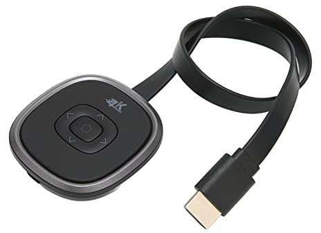 Wireless Display Adapter, 4K 2.4G 5G Wireless WiFi Display Dongle, 5V 2A 0 Delay WiFi Display Empfänger mit Vier Saugnäpfen, für Projektoren Monitore Schwarz