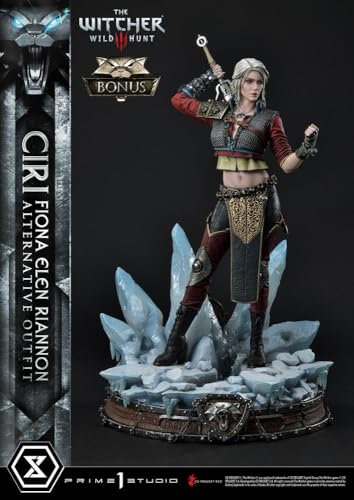 Prime 1 Studio Witcher 3 Wild Hunt Figur 1/4 Cirilla Fiona Elen Riannon Alternative Outfit Deluxe Bonus Version 55 cm, Schwarz