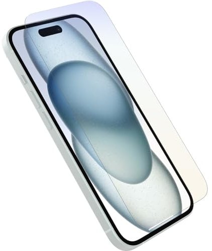 OtterBox Premium Pro Blue Light Glass Displayschutz für iPhone 15, gehärtetes Glas, überragender Kratzschutz, übersteht Stürze bis zu 1.8m, Keine Einzelhandelsverpackung