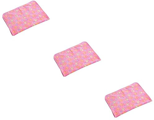 iplusmile 3St Welpendecke Schlafkissen Haustierdecke Bodenbettmatte Fußmatten für Gecko-Fütterungsleiste Katzendecke Schlafmatte für Haustiere Hündchen Haustiermatte Rosa