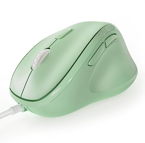 Micropack Souris Ergonomique Filaire pour Ordinateur Portable, PC et Ordinateur de Bureau, Souris Ergonomique Verticale avec clics Silencieux, sensibilité de la Souris DPI réglable, Vert