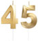 Geburtstagskerzen Zahlen 45/54, Gold Geburtstag Kerzen, Zahlenförmige Kerze, 3D Tortendeko, kuchen Dekoration für Geburtstag Party, Hochzeiten, Firmenfeiern, Jubiläen, Birthday Candle Nummer 45/54