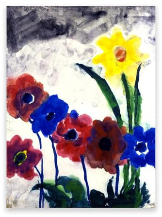 RYLJCZ Berühmte Wandkunst-Reproduktion - Nolde abstrakte berühmte Gemälde - Druck auf Leinwand - Büro Wohnzimmer dekorative Bilder (Sommer) 50 x 75 cm nur Leinwand