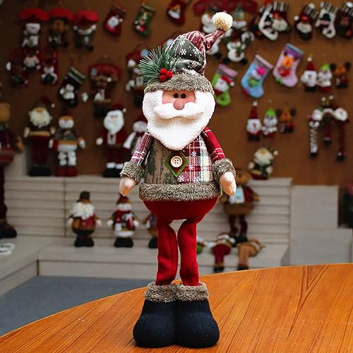 Weihnachten Sitzen Weihnachtsmann Schneemann Rentier Christbaumkugel,Xmas Lange Beine Tisch Kamin Dekor Dekoration Weihnachten Figuren Plüsch für Tisch Kamin Weihnachten Figuren Deko