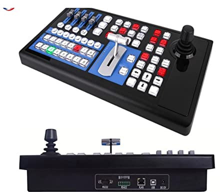 Audio-Video-Umschaltbox, Konsolen-Schalttafel-Controller RS232 RS485-Steuerung PTZ-Kamera Live-Streaming Broadcast Video Mixer Switcher Panel für PC, TV, Projektor, DVD/Blu-ray-Player