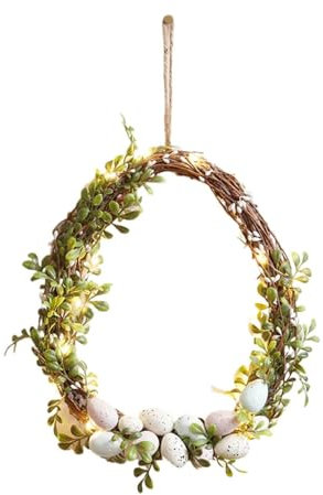 Künstliche Osterkranz Türkranz Osterei Kranz Osterkranz-Simulations-Eierkranz, Frühlings-Simulationskranz, Tür-Hängedekoration, 30 cm großer Wandkranz Türkranz Osterdeko für Tür Wand Fenster (A, A)
