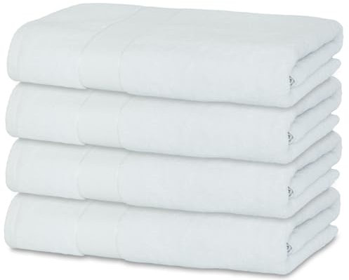 BANANALU 4 Badetücher 70x140 cm 100% Baumwolle Badetuch Duschtuch Weiß