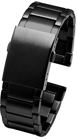 NASUNJIA Edelstahl-Uhrenarmband Kompatibel Mit Diesel DZ4316 DZ7395 7305 4209 4215 Männer Metall Solid Armband Armband 24 Mm 26 Mm 28 Mm 30 Mm(A Black,28mm)
