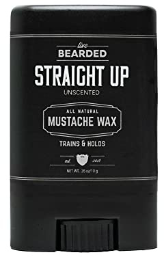Live Bearded® Mustache Wax Stick, Straight Up, Unscented, 0.35 oz