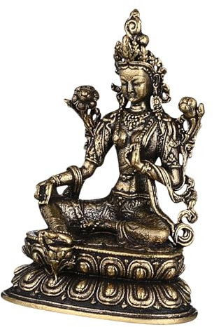 MAGICLULU Tara Buddha Statue Messing Skulptur Dekoration Home Office Figur Buddha Messing Skulptur Tara Statue